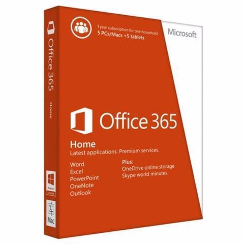 Microsoft Office 365 Home - 5 phones, 5 PCs/MACs, 5 tablets - Spanish - Box Pack - 1-year License - 32/64 Bit Medialess | Microsoft