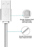 LAX 6 Feet USB Type C to USB Braided Nylon Cable for Samsung Galaxy Google LG 6 3 Pack Silver