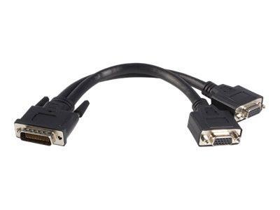 StarTech.com 8in LFH 59 Male to Dual Female VGA DMS 59 Cable - VGA cable - DMS-59 (M) - HD-15 (F) - 7.9 in - black - TechSupplyShop.com