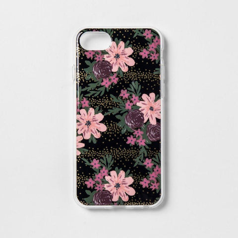 heyday Apple iPhone X/XS Printed Floral Case - Dark Pink