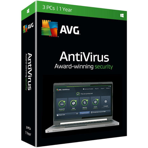 (Renewal) AVG Antivirus - 3 Users - 1 Year - TechSupplyShop.com