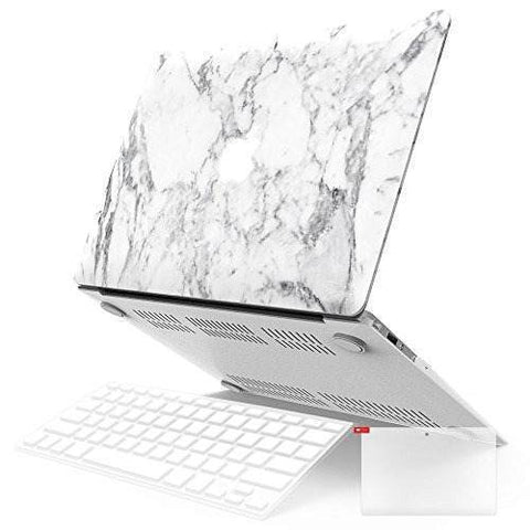 Apple Macbook Air 11" & 13" Case Keyboard Cover & Screen Protector (2009-2017) White Marble Cases Sleeves & Bags | iBenzer