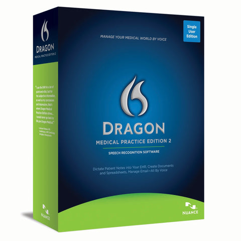 Nuance Dragon Medical Practice Edition 2 - 1 License Retail Box - TechSupplyShop.com