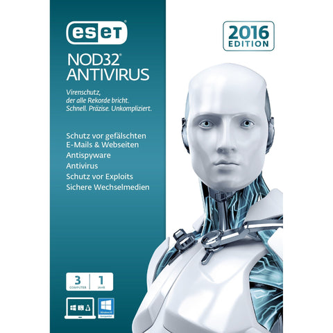 ESET NOD32 Antivirus 2016 3 Users License - TechSupplyShop.com