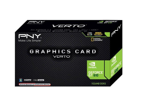 PNY GT 600 GeForce GT 610 DirectX 11 VCGGT610XPB 1GB 64-Bit DDR3 PCI Express 2.0 x16 HDCP Ready Video Card - TechSupplyShop.com