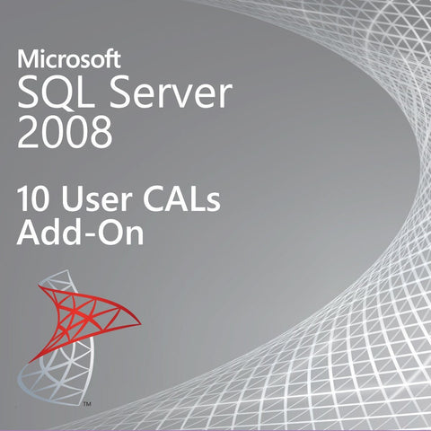 Microsoft SQL Server 2008  10 User CALs Add On | Microsoft