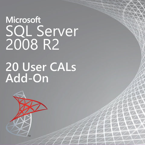 Microsoft SQL Server 2008 R2  20 User CALs Add On