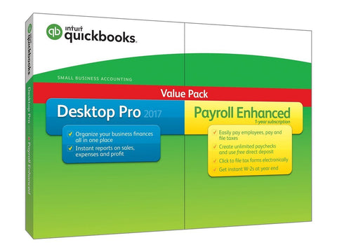 Intuit Quickbooks Desktop Pro 2017 + Enhanced Payroll 2017 Small Business Accounting