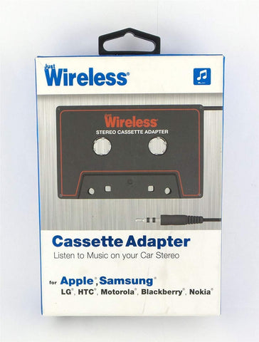 Just Wireless Cassette to 3.5mm Auxiliary Audio Adapter - Black