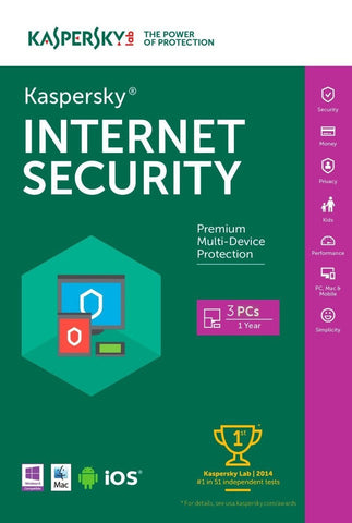 Kaspersky Internet Security 2016 - 3 User Download - TechSupplyShop.com