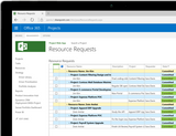 Systematic resource requests in Microsoft Project 2016.