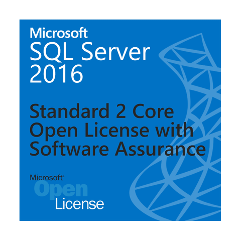 Microsoft SQL Server 2016 Standard - 2 Core - olp License w/SA - TechSupplyShop.com